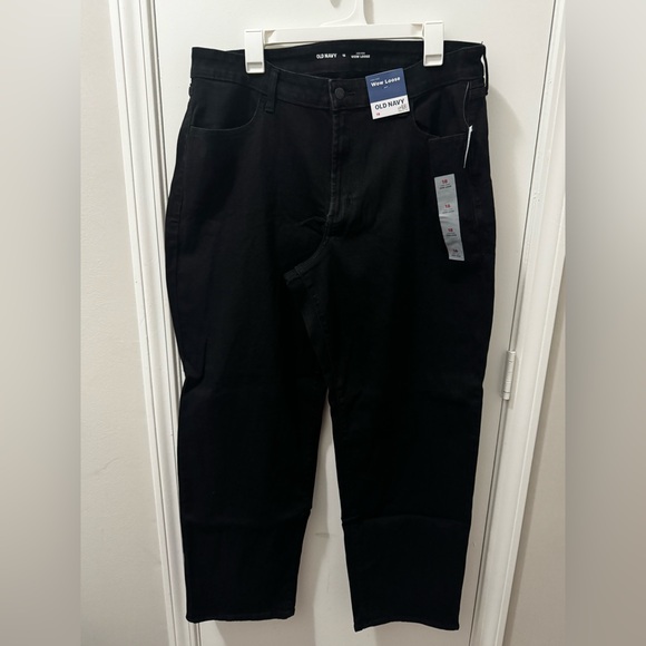 Old Navy Women's High-Rise Wow Loose Balck Jeans - Picture 5 of 7